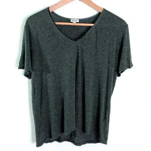 Splendid Grey Silver Accents Soft V Neck T Shirt Women's Size S